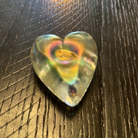 Robert Held RHAG Art Glass Gold Iridescent Swirl Heart. - Picture 2 of 3
